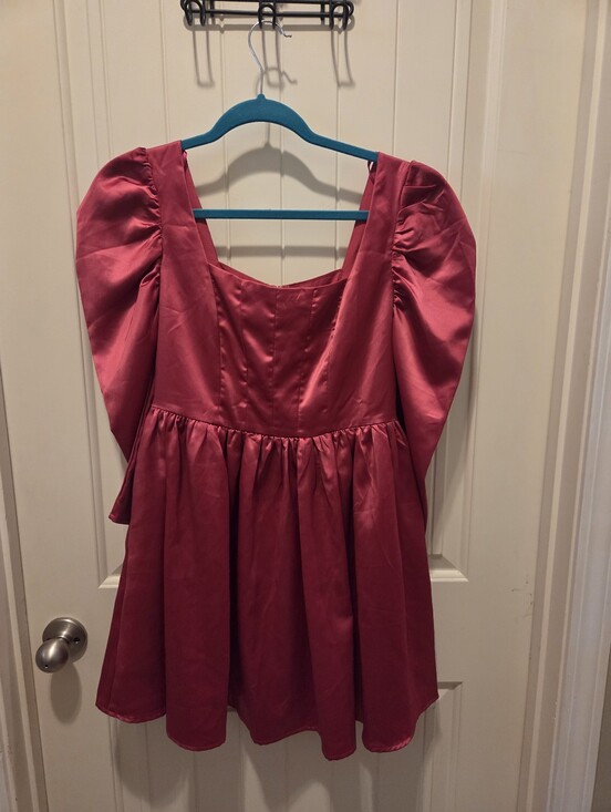 Mustard Seed Dresses & Skirts - Mustard Seed Puff Sleeve Satin Dress Medium